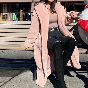 Pink teddy coat